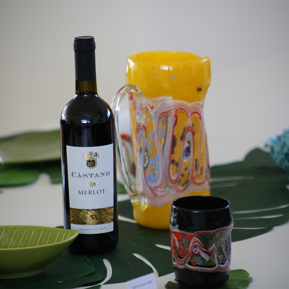 caraffa in vetro di murano